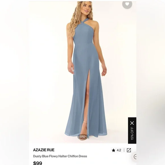 princess polly baby blue dress Glamorous Dusty Blue Ruffle Chiffon Long Bridesmaid Dresses-newarrivaldress main image 1